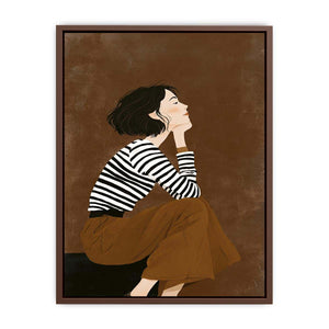 Fashion woman illustration canvas art for chic bedroom decor.