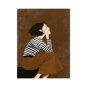 Fashion woman illustration canvas art for chic bedroom decor.