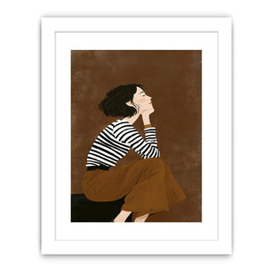 Fashion woman illustration canvas art for chic bedroom decor.