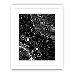 Black and white dot pattern canvas art for modern office decor.