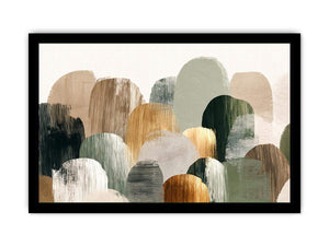 Sage green abstract forms canvas art for calm modern living room decor.