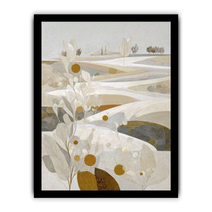Elegant white botanical landscape canvas art for neutral bedroom decor.