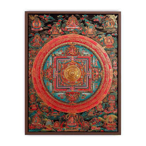 Ornate Tibetan mandala canvas art for meditation room and spiritual home decor.