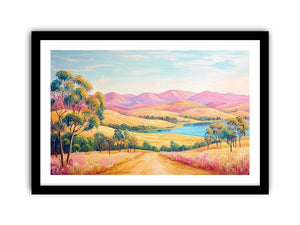 Pastel Valley Drift premium canvas art for modern living room decor