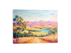 Pastel Valley Drift premium canvas art for modern living room decor