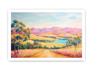 Pastel Valley Drift premium canvas art for modern living room decor