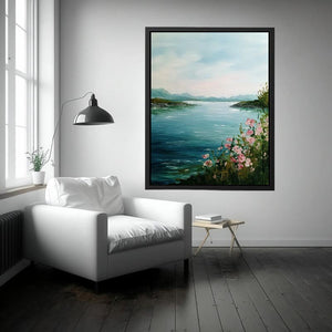 Ocean Breeze with Pink Blooms