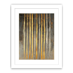 Gilded Vertical Rhythm premium canvas art for modern living room decor