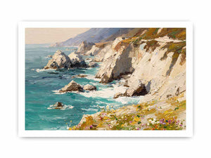 Coastal Cliff Harmony coastal artwork for modern living room decor