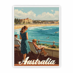 Seaside Promenade coastal artwork for modern living room decor