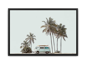 Minimal Palm Journey coastal artwork for modern living room decor