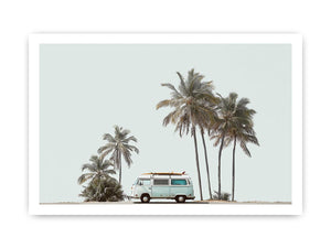 Minimal Palm Journey coastal artwork for modern living room decor