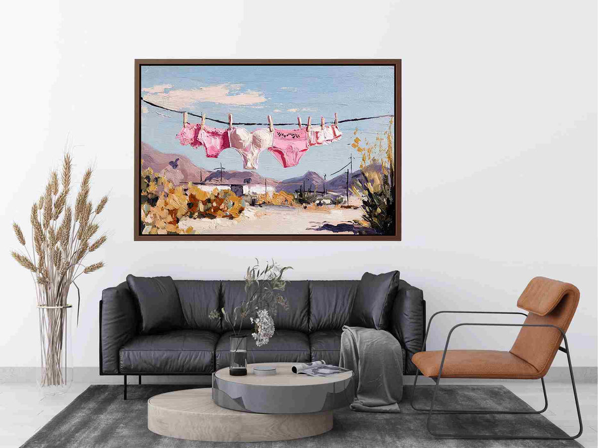 Desert Laundry Blush coastal artwork for modern living room decor