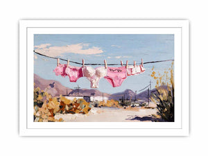 Desert Laundry Blush coastal artwork for modern living room decor
