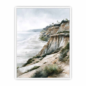 Misty Coastal Bluffs coastal artwork for modern living room decor