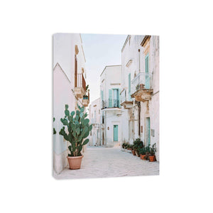Mediterranean Mint Lane coastal artwork for modern living room decor