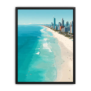 Turquoise coastline and skyline coastal photography for modern living room decor
