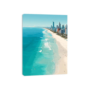 Turquoise coastline and skyline coastal photography for modern living room decor