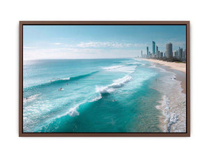 Ocean waves and coastal skyline photography for elegant beach house decor