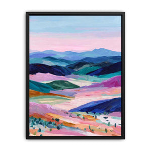 Colorful mountain landscape artwork for modern living room wall decor