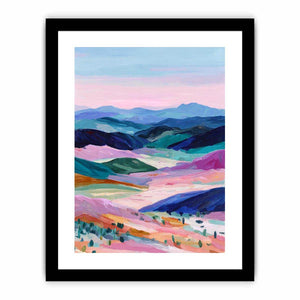 Colorful mountain landscape artwork for modern living room wall decor