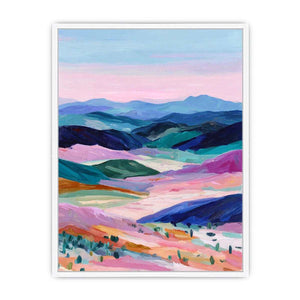 Colorful mountain landscape artwork for modern living room wall decor