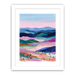 Colorful mountain landscape artwork for modern living room wall decor
