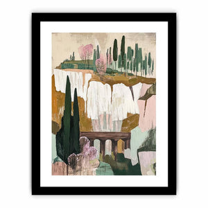 Cliffside Garden Passage premium canvas art for modern living room decor