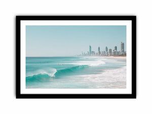 Coastal Skyline coastal artwork for modern living room decor