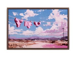Pink Sky Laundry coastal artwork for modern living room decor