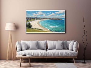 Azure Bay Impression coastal artwork for modern living room decor