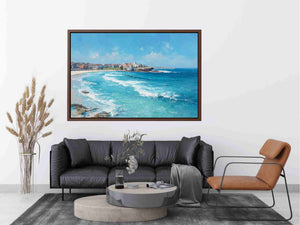 Bondi Blue Escape coastal artwork for modern living room decor