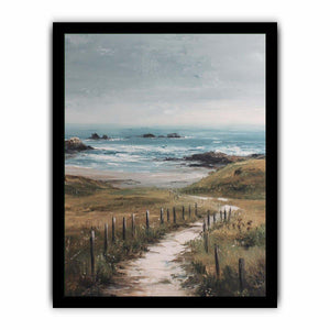 Coastal Path Serenity coastal artwork for modern living room decor