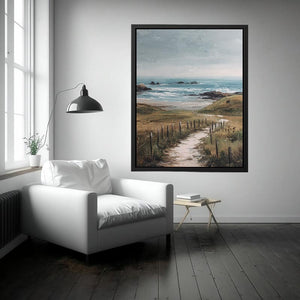 Coastal Path Serenity coastal artwork for modern living room decor