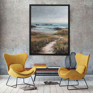 Coastal Path Serenity coastal artwork for modern living room decor