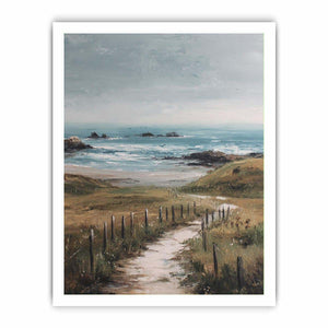 Coastal Path Serenity coastal artwork for modern living room decor