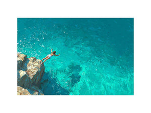 Turquoise Leap coastal artwork for modern living room decor