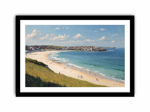 Golden Coast Panorama coastal artwork for modern living room decor