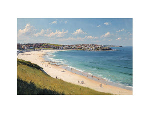 Golden Coast Panorama coastal artwork for modern living room decor