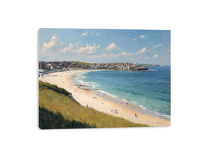 Golden Coast Panorama coastal artwork for modern living room decor