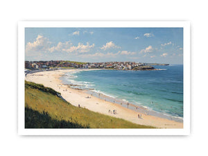 Golden Coast Panorama coastal artwork for modern living room decor