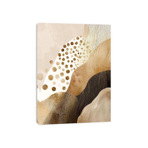 Gold and black abstract canvas art with flowing lines for luxury modern interiors.