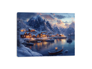 Nordic Harbor Lights artwork for modern living room decor