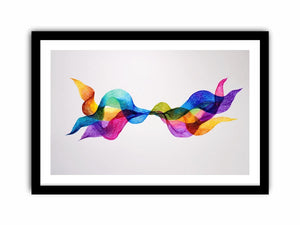 Colorful abstract wave canvas art for modern living room and office decor