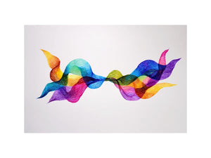 Colorful abstract wave canvas art for modern living room and office decor