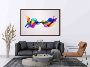 Colorful abstract wave canvas art for modern living room and office decor