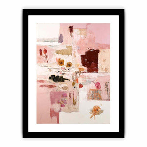 Soft pink abstract botanical canvas art for elegant bedroom decor