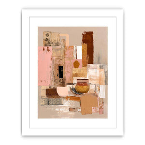 Neutral abstract blocks with warm gold accents canvas art for modern decor