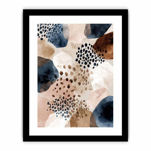Neutral watercolor pebble abstract canvas art for calming modern interiors