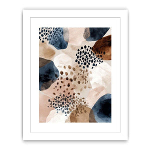 Neutral watercolor pebble abstract canvas art for calming modern interiors